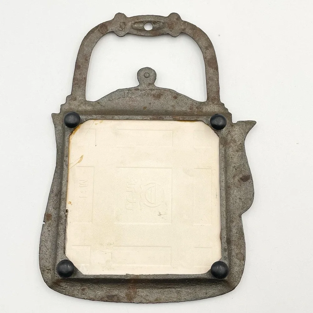 Vintage‎ 1960s Cast Iron Tile Trivet German Black Forest Schwarzwald